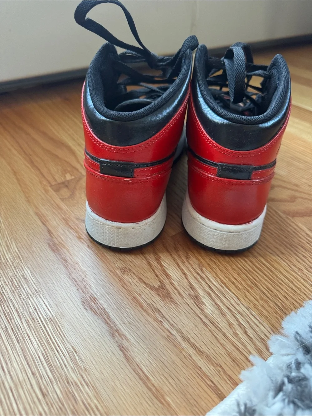 Nike Jordan Kids Painted Black and Red High-Top Sneakers